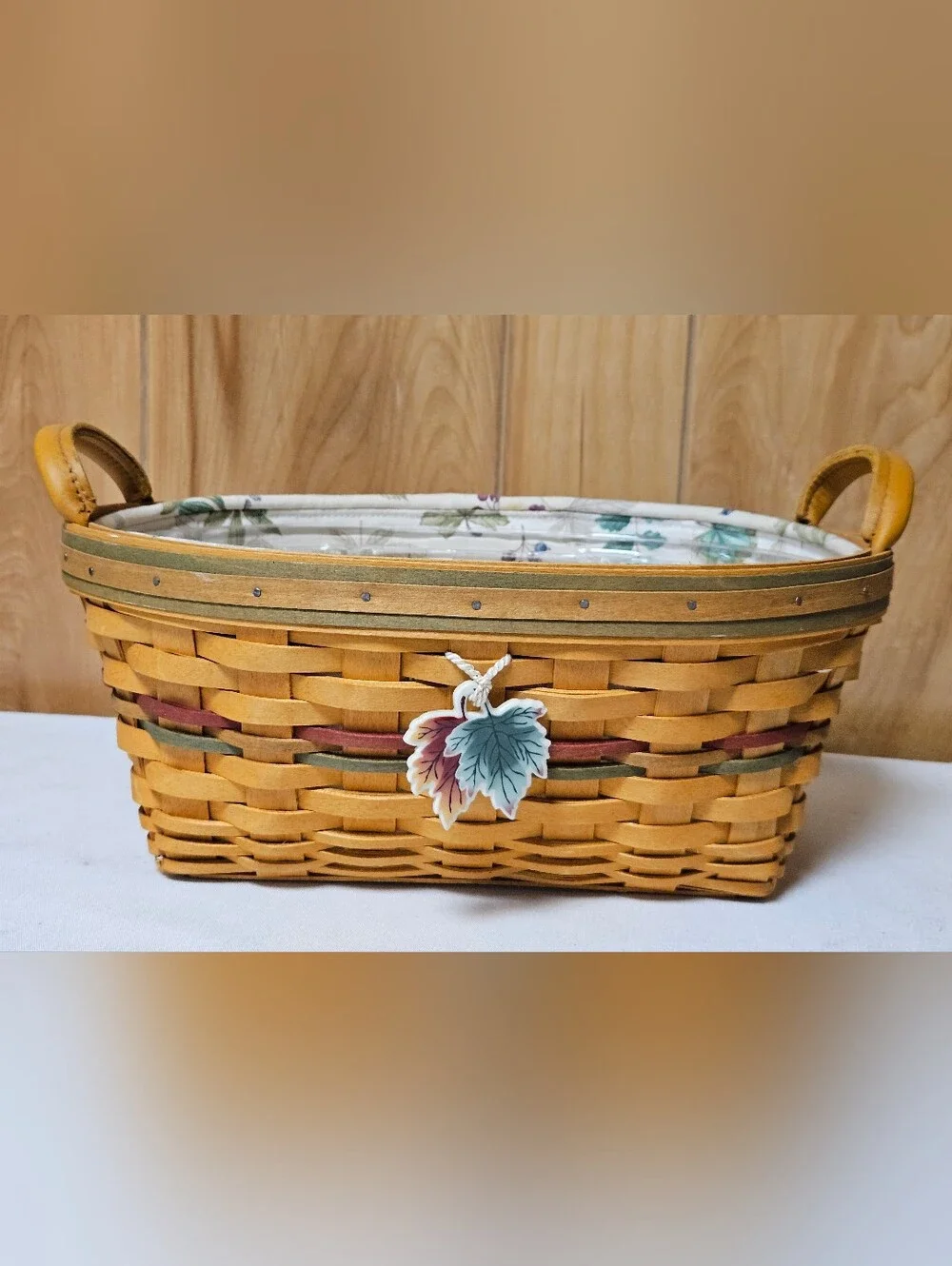 Longaberger Autumn Reflections Blessings Basket  5 PC: Protector Charm 2 Inserts